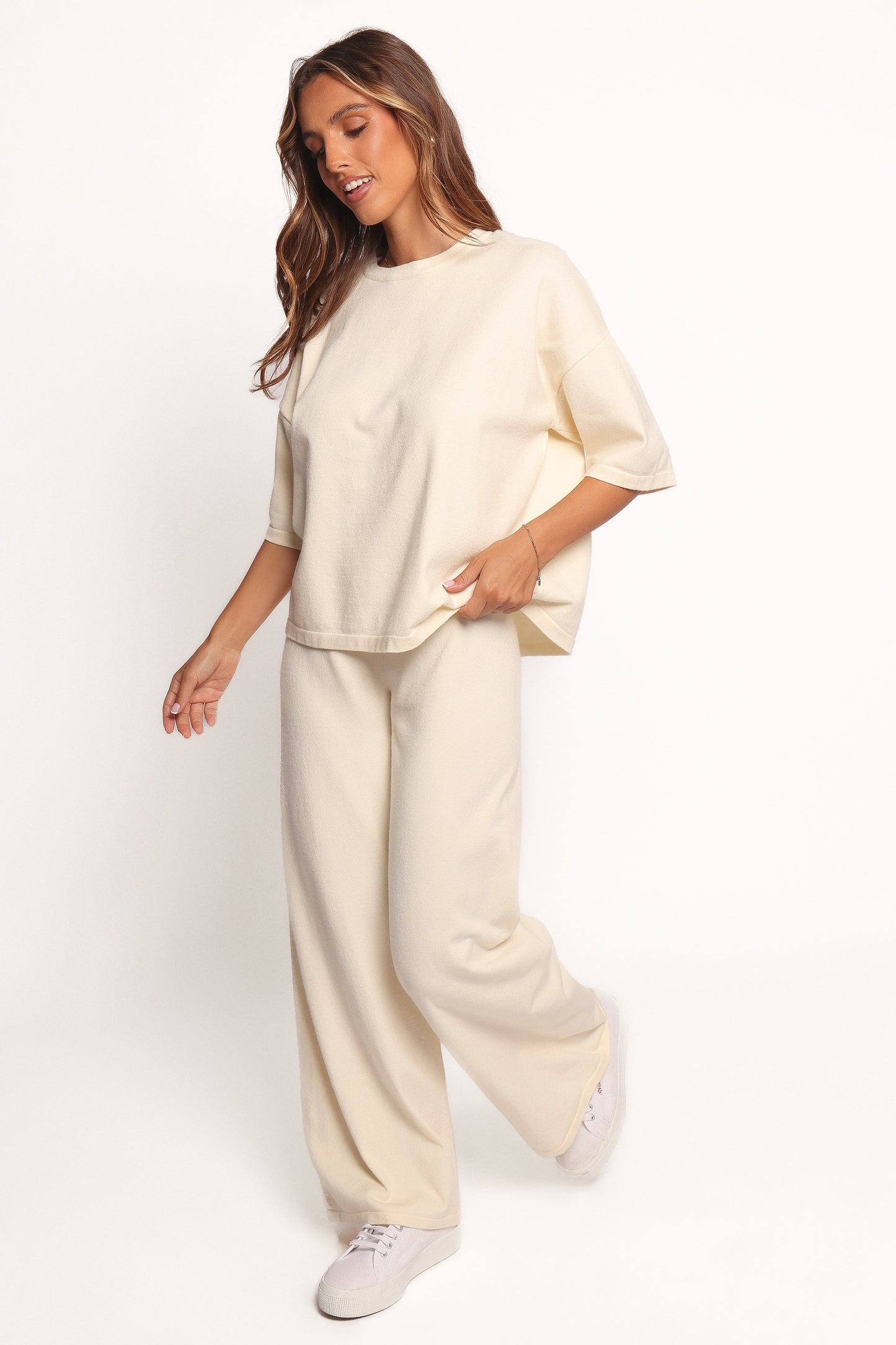 Ash Knitted Pants - White