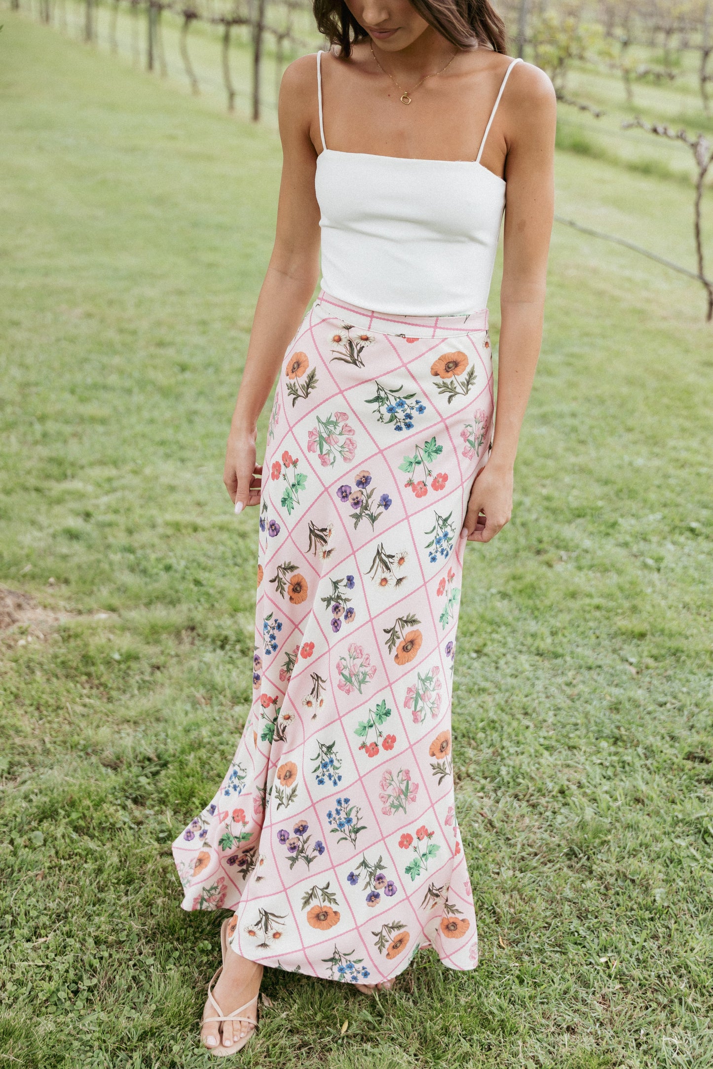 Brinley Maxi Skirt - Flora Tile