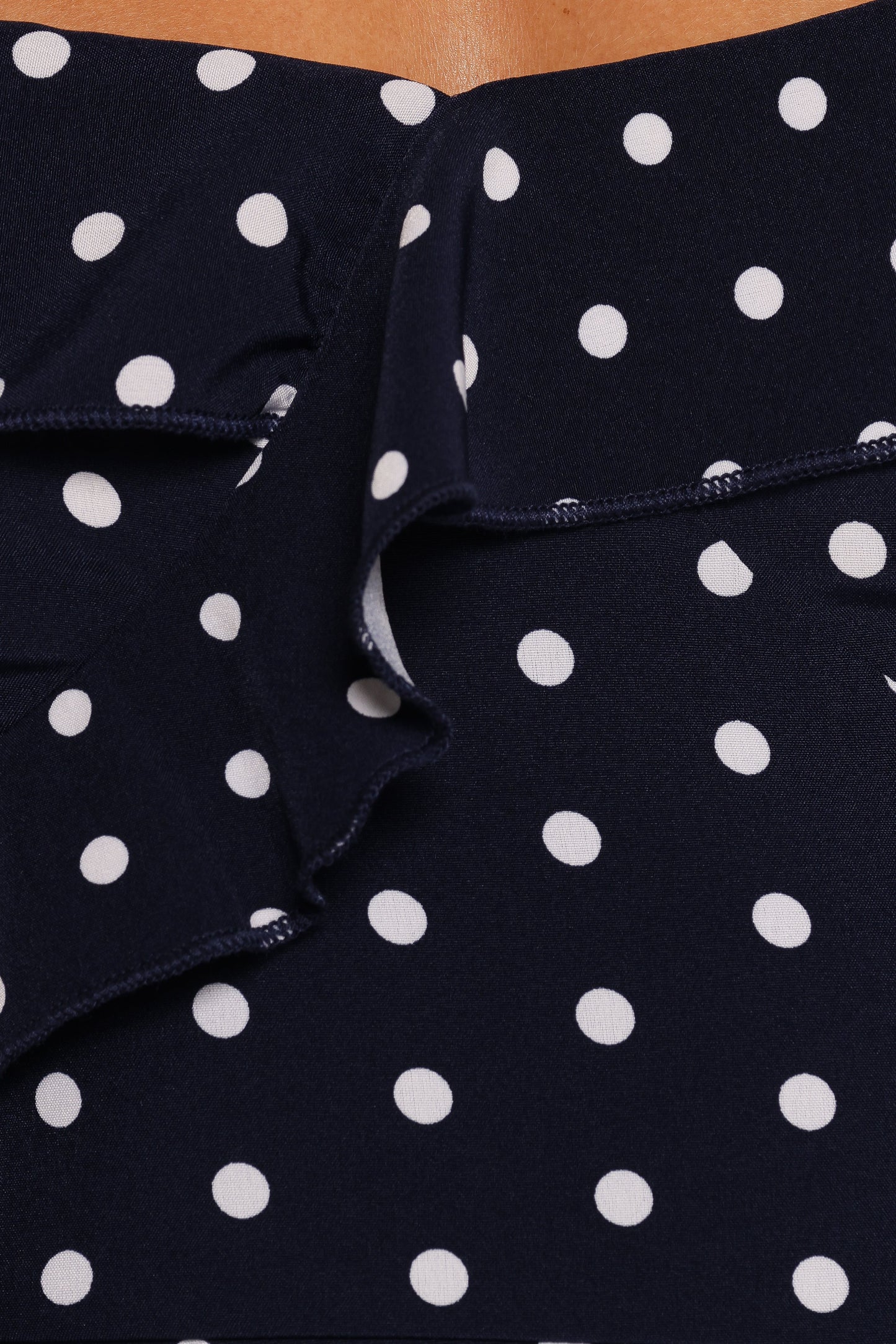 Ebony Mini Dress - Navy White Polka Dot