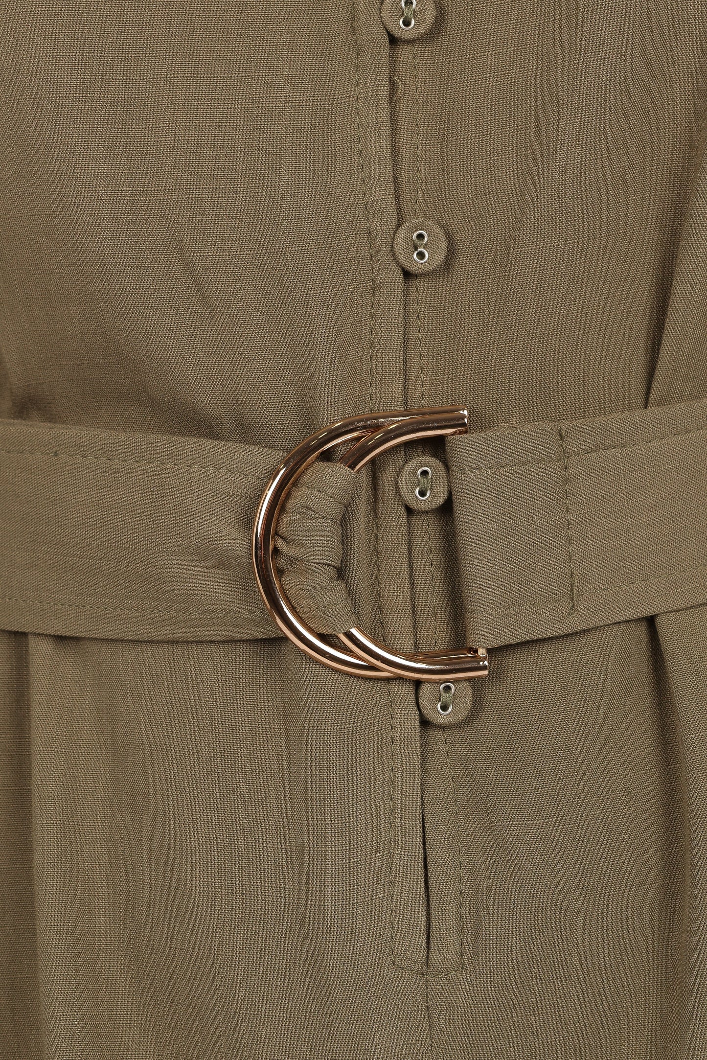 Louise Belted Romper - Khaki