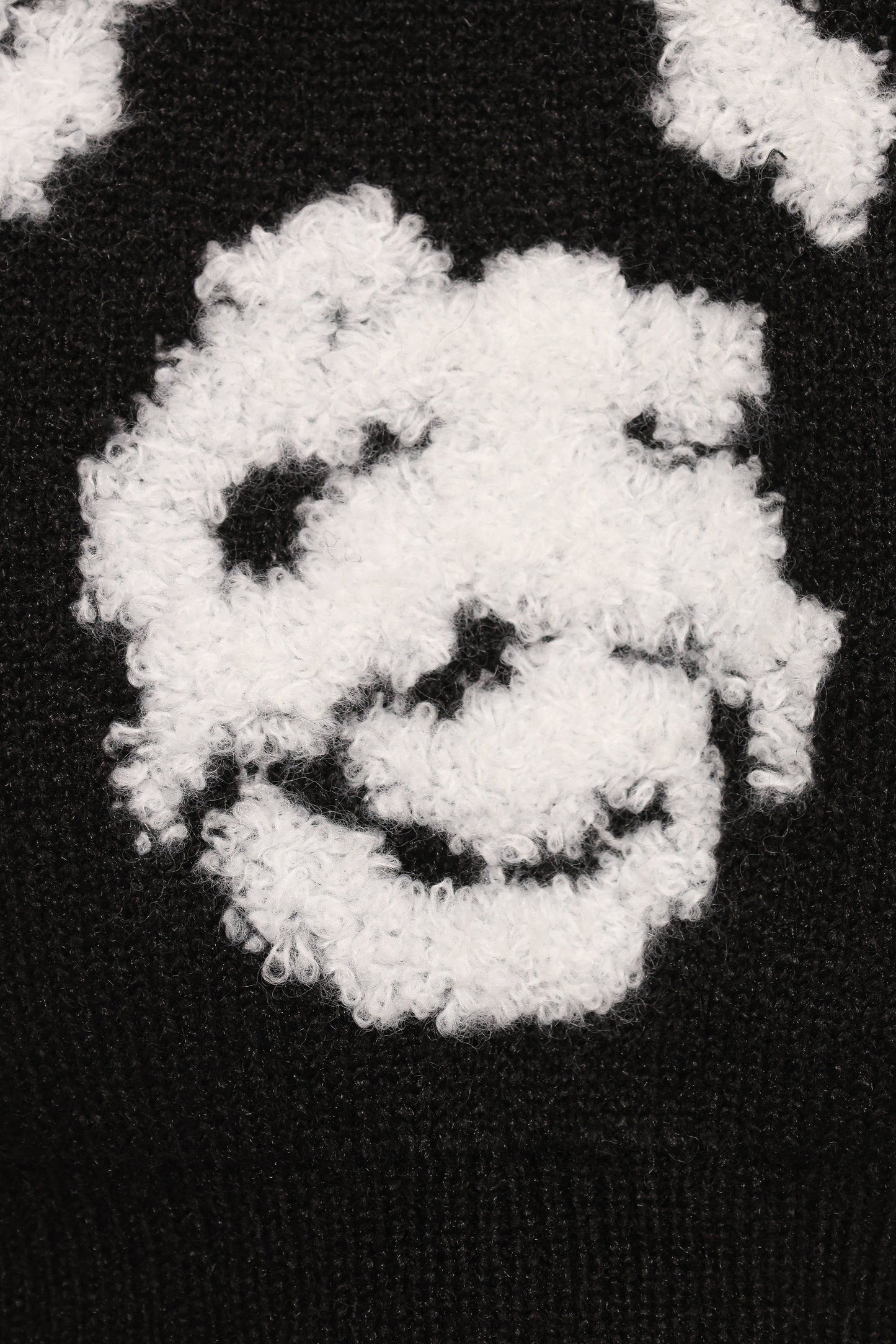 Lumara Texture Flower Short Sleeve Sweater - Black