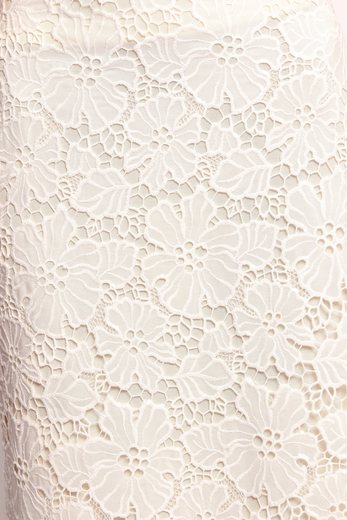 Mika Floral Lace Maxi Skirt - White