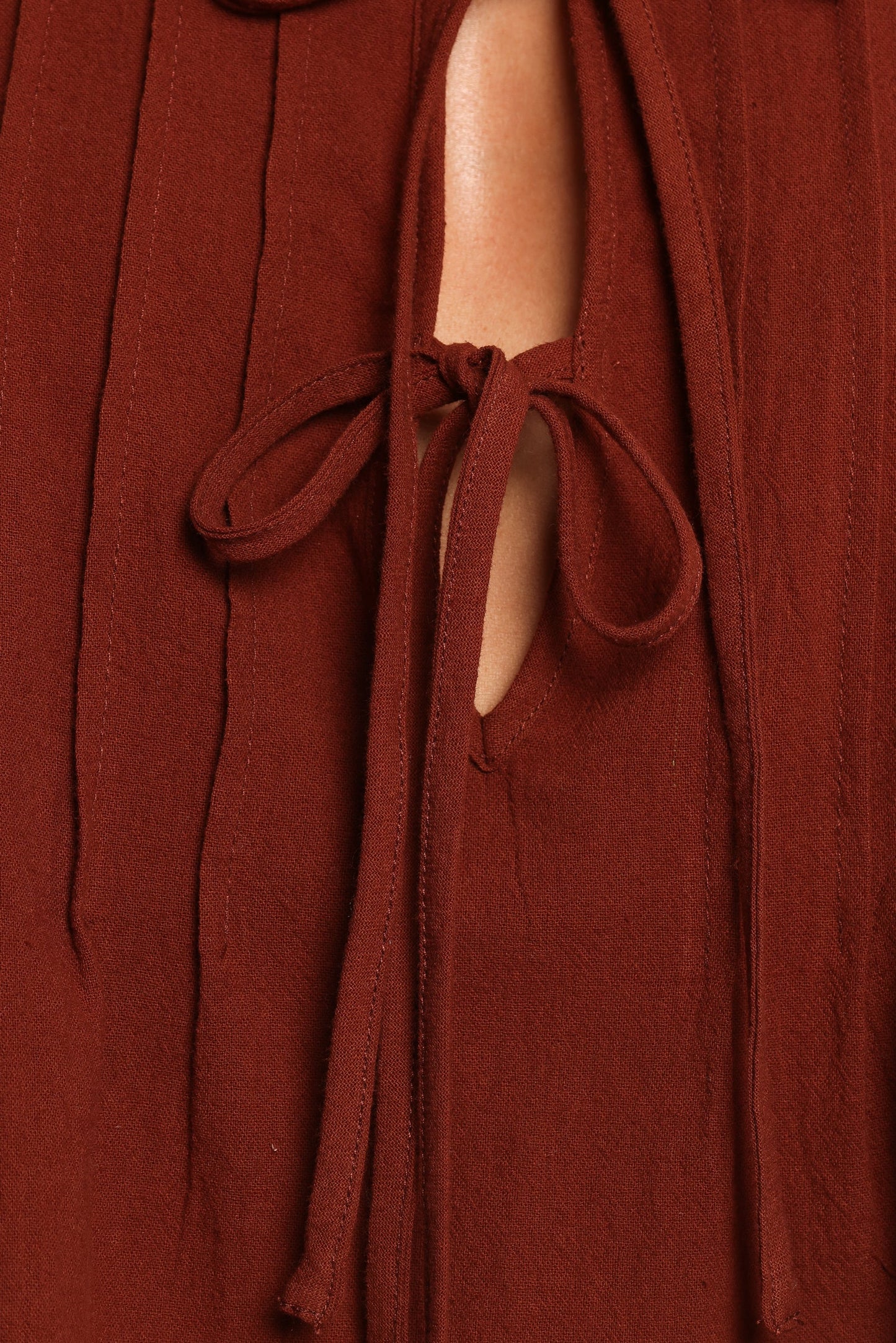 Nika Pleated Top - Chocolate Brown