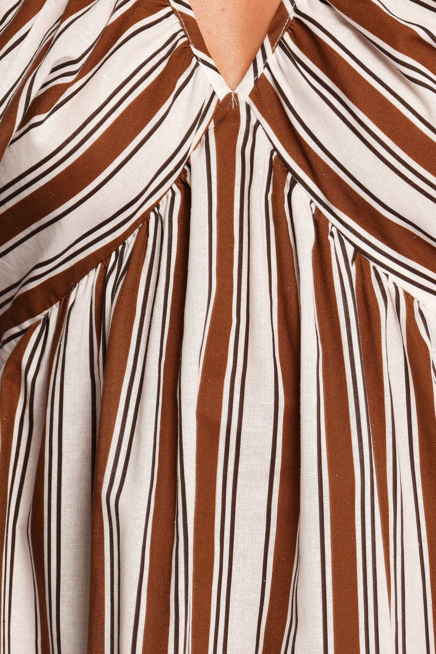 Sullivan Puff Sleeve Maxi Dress - Chocolate Stripe