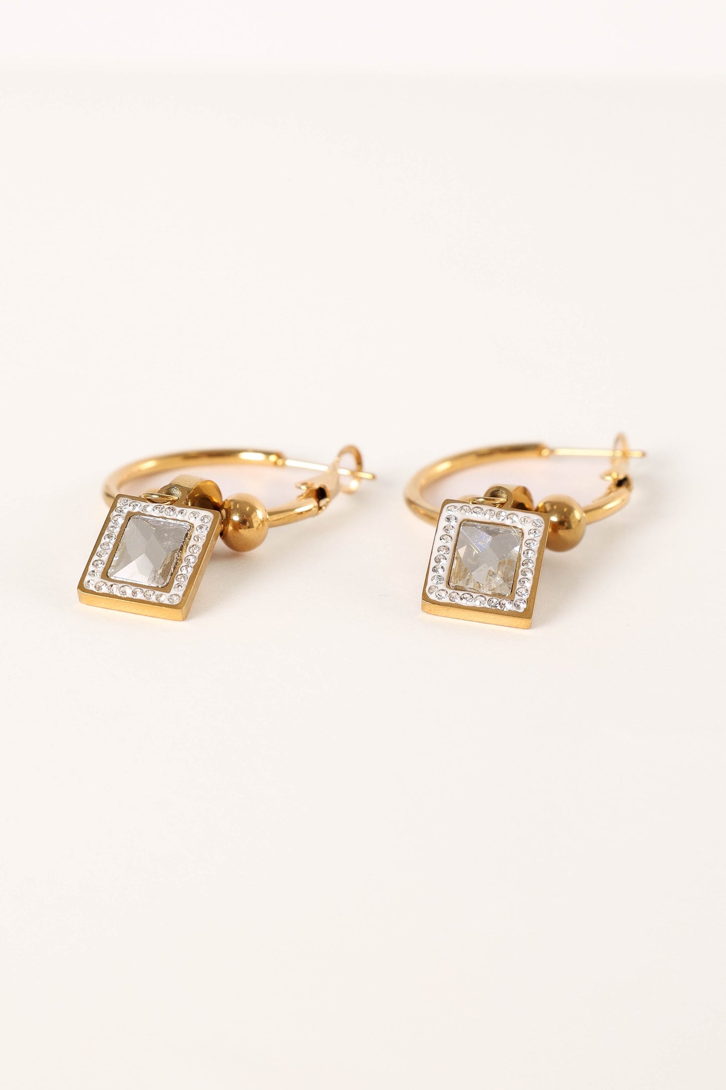 Audrey Charm Hoop Earrings - Gold