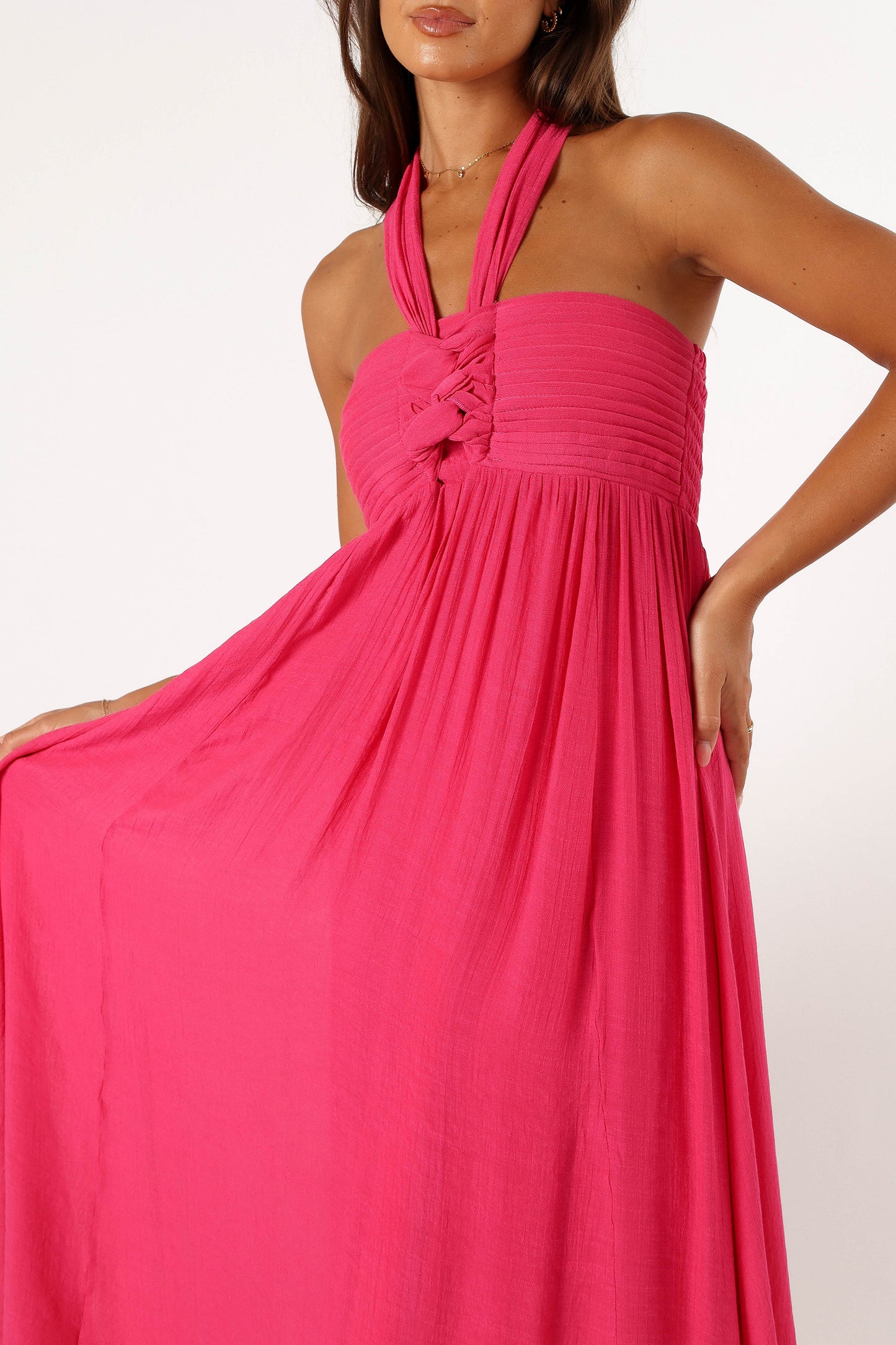 Everdeen Halterneck Maxi Dress - Fuchsia