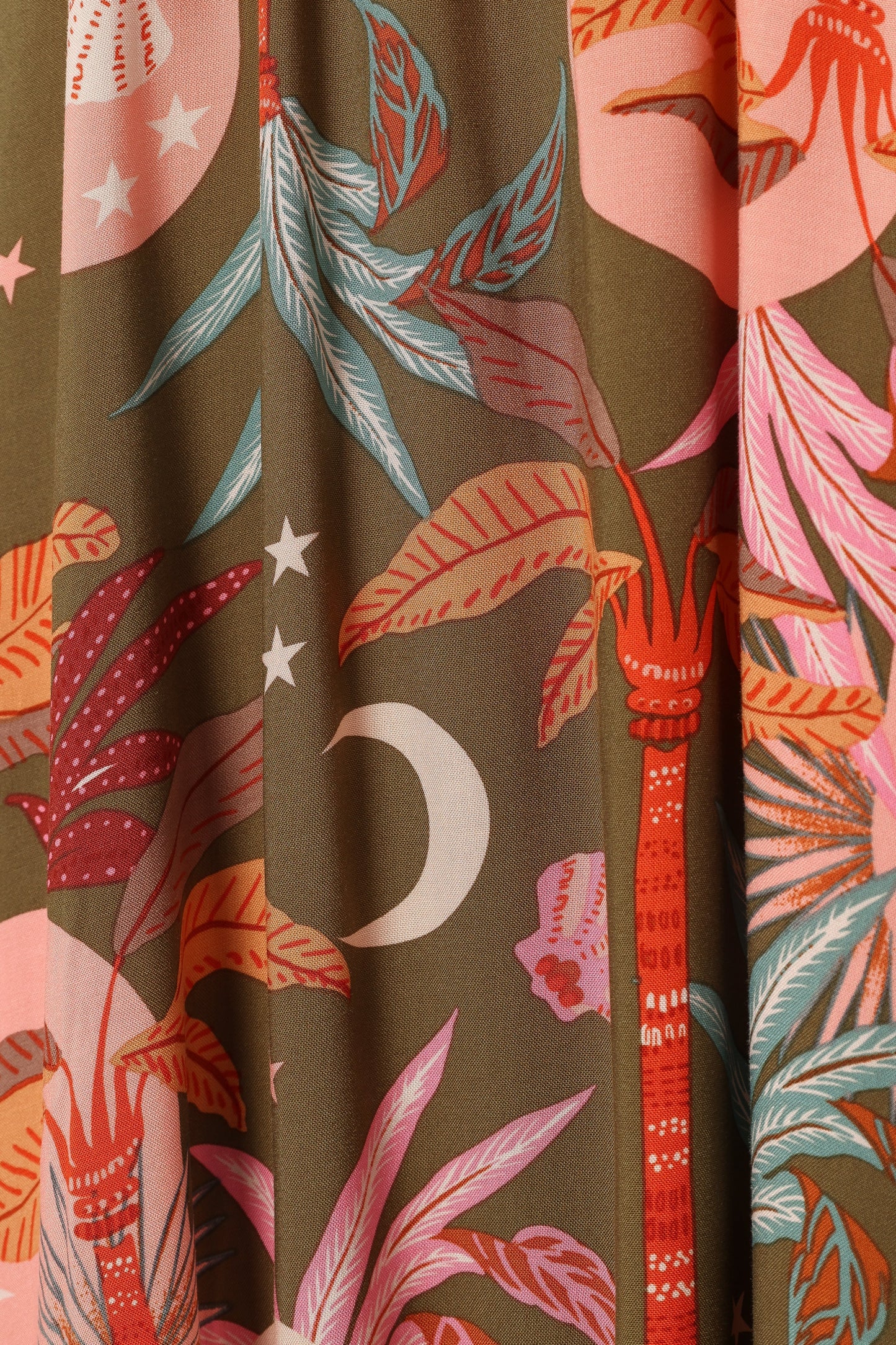 Everly Short Sleeve Maxi Dress - Olive Print