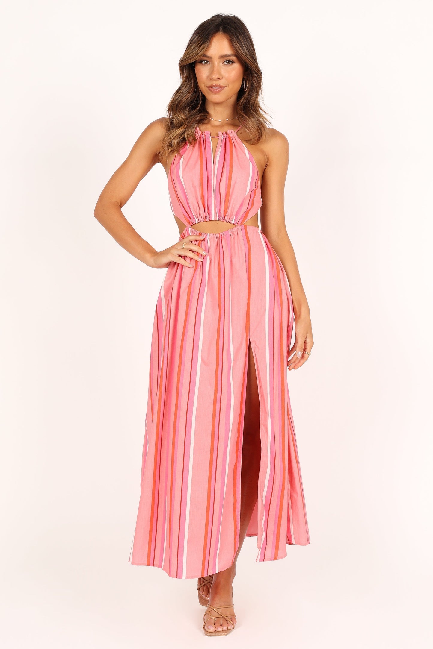 Madam Midi Dress - Pink Stripe