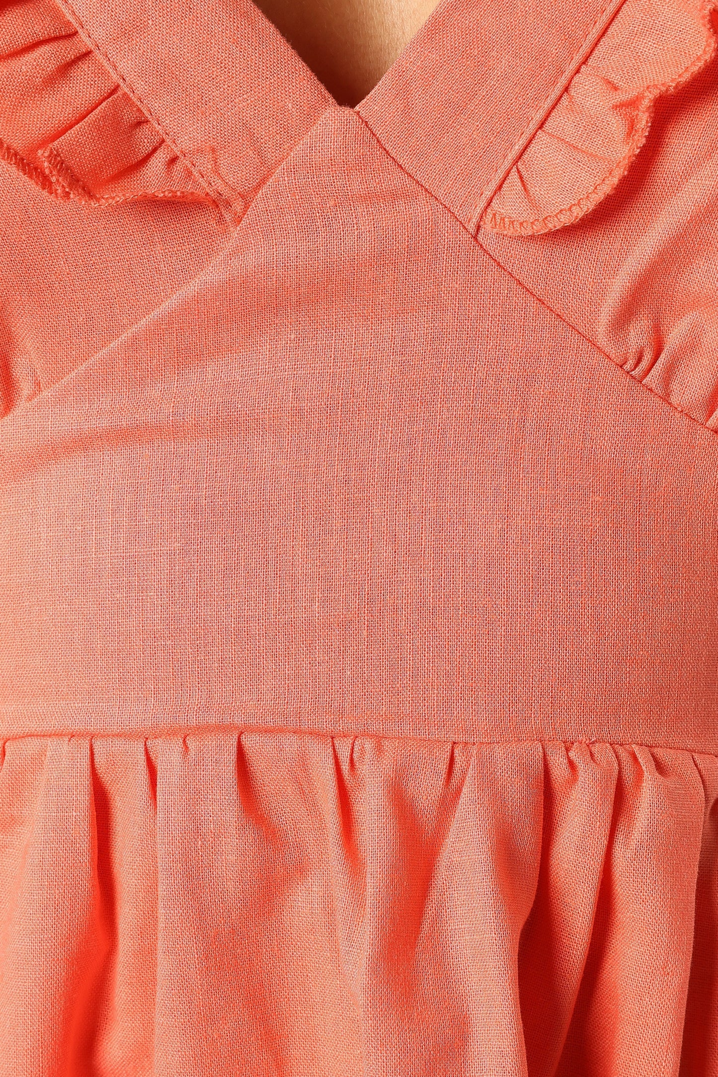 Rowan Frill Mini Dress - Coral