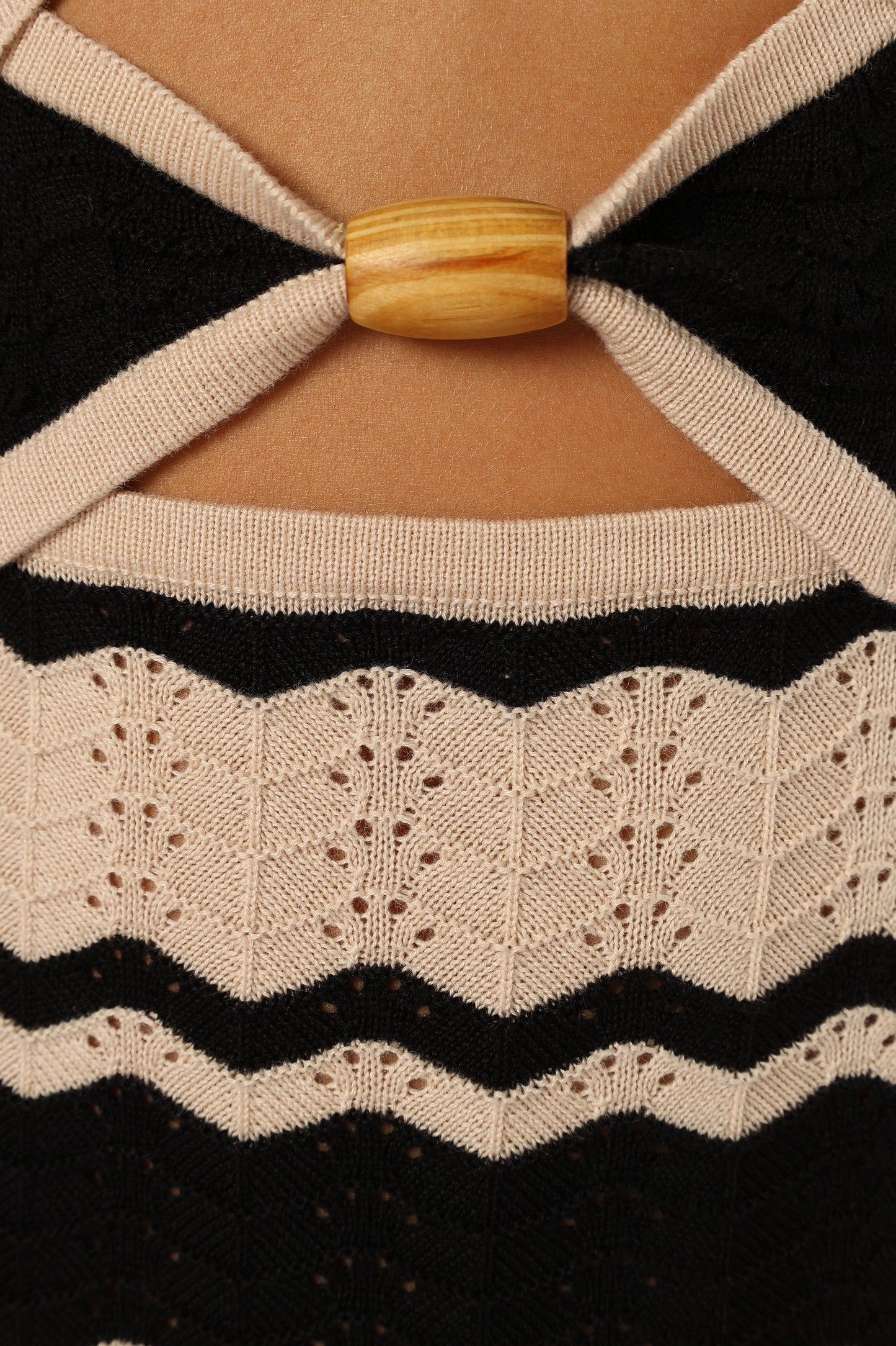 Shiloh Midi Cut Out Dress - Black/Sand