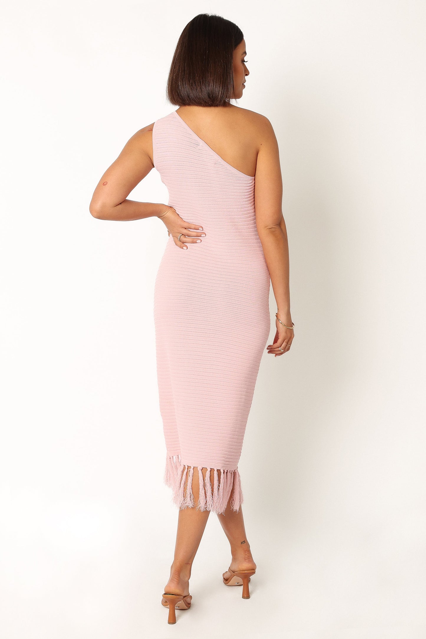 Winne One Shoulder Knit Dress - Pink