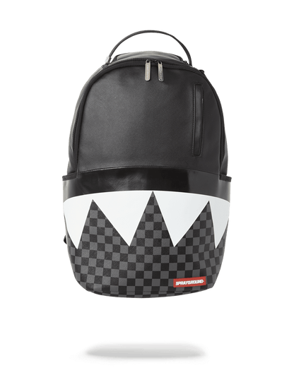 BLACK HALF CHECK SHARKS IN PARIS BACKPACK (ONE OF ONE)