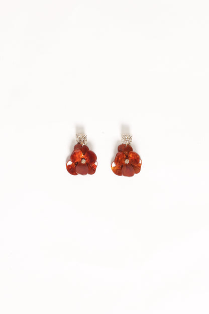 Lennon Flower Earrings - Gold/Brown