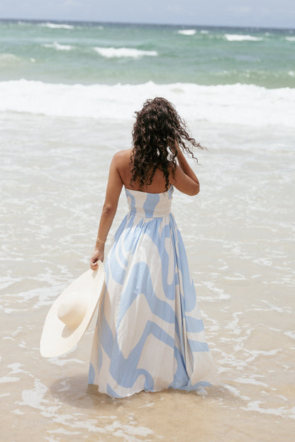 Nesta Maxi Dress - Blue Cream