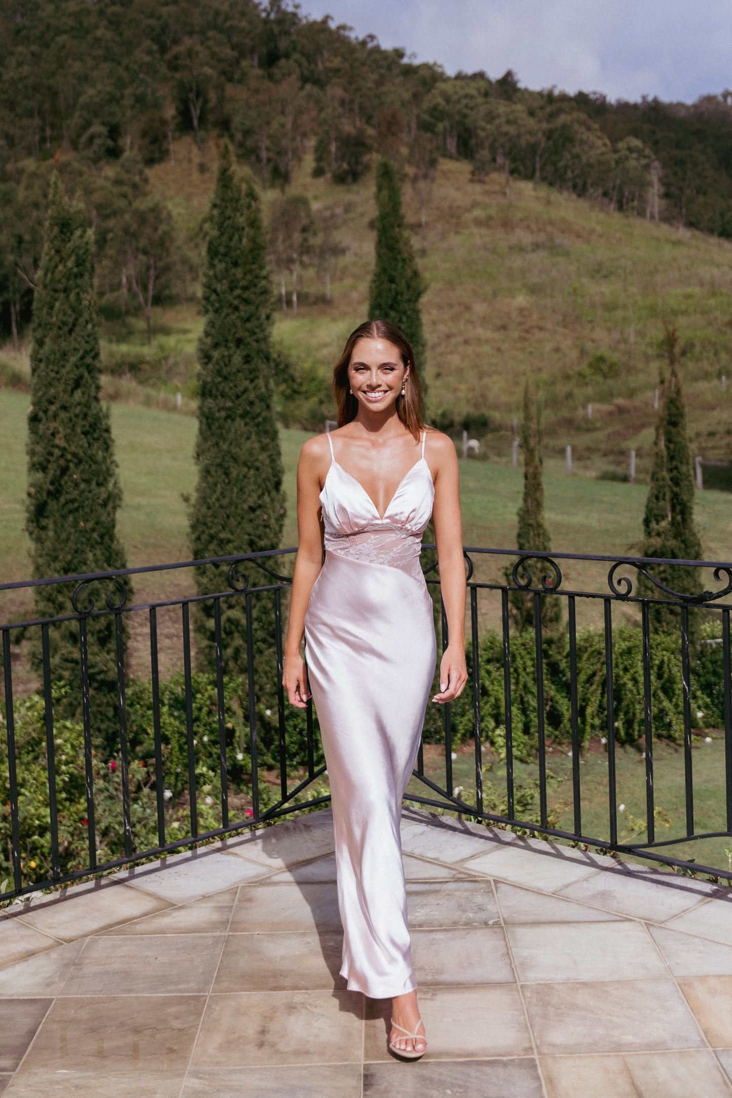 Milla Maxi Lace Dress - Pale Pink