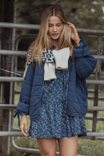 Alegra Quilted Jacket - Navy