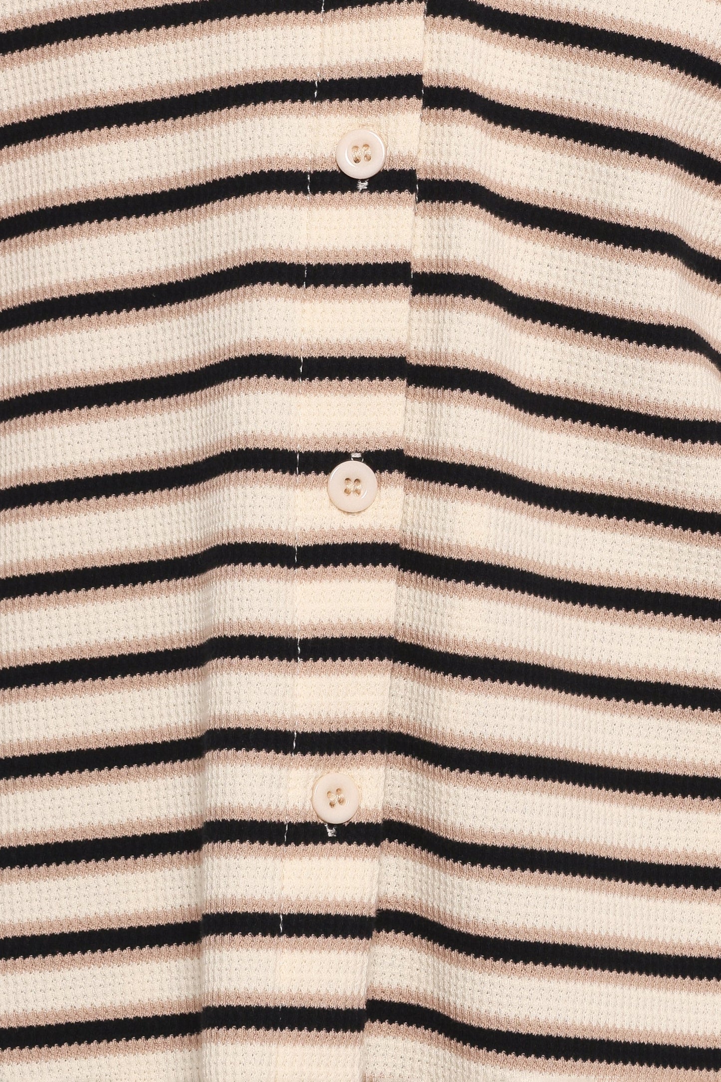 Alden Cotton Knit Set - Beige Black Stripe