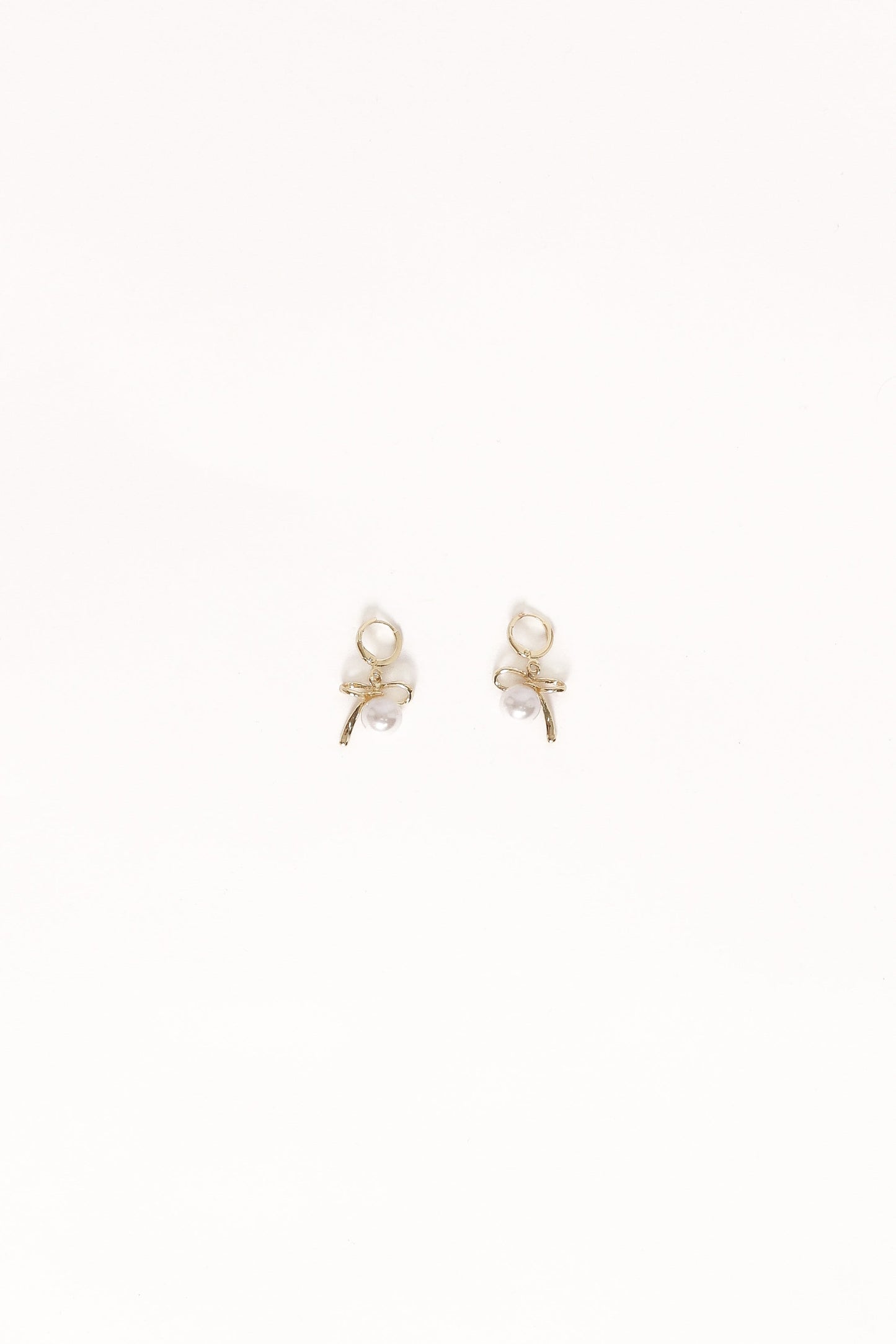 Louisa Bow Earrings - Gold/Pearl