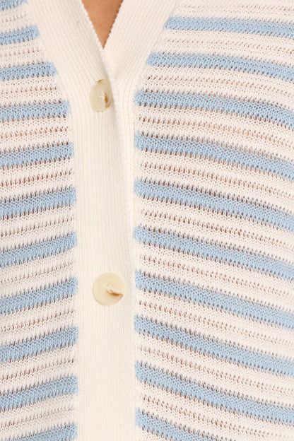 Cherie Knit Shirt - Cream Sky Blue