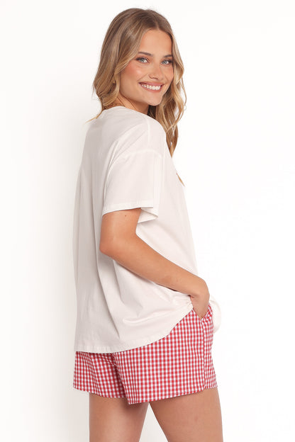 Amalfi Tee Set - Gingham Mango