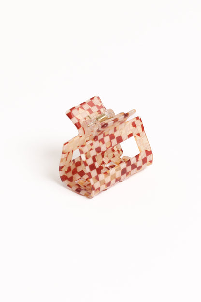 Capri Hair Clip - Tan Check