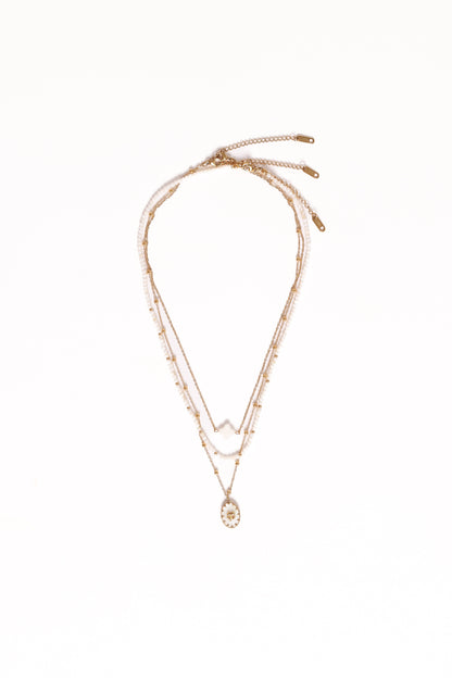 Goldie Necklace - Gold/White