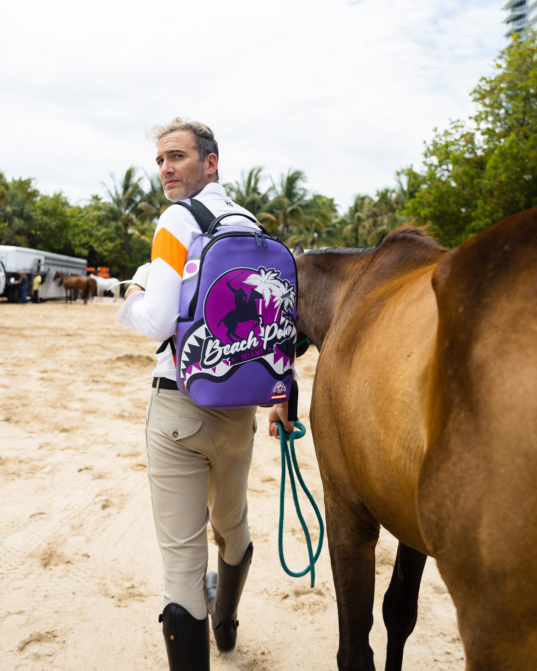 MIAMI BEACH POLO COLLAB BACKPACK (DLXV-PURPLE)