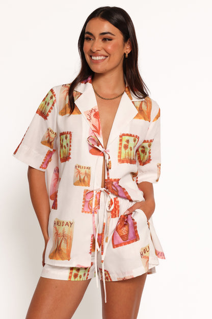 Aaliyah Shorts - White Multi