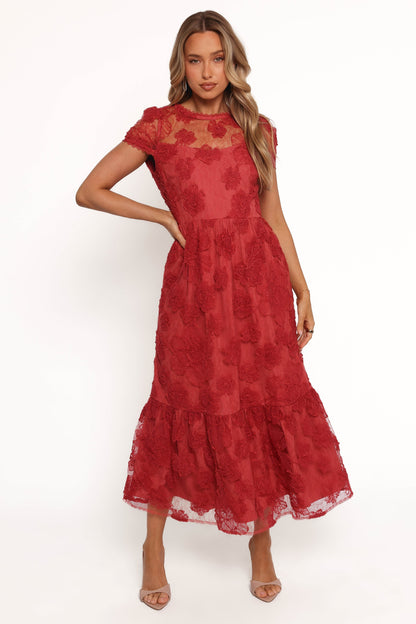 Abbey Midi Dress - Wine