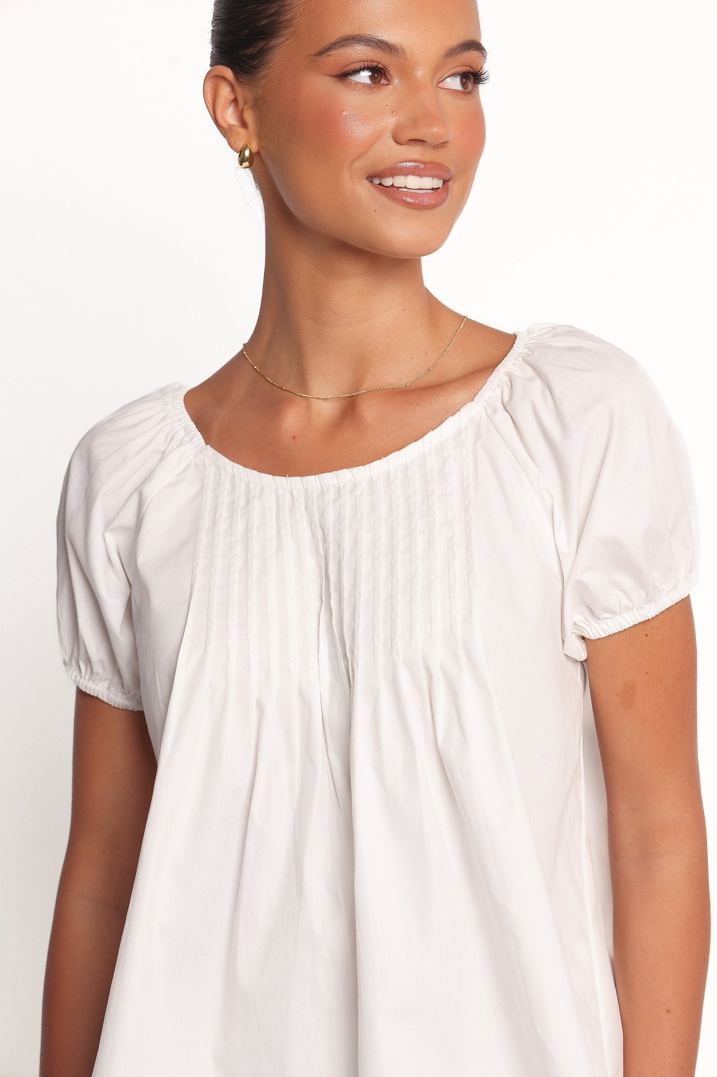 Abbott Pleated Top - White