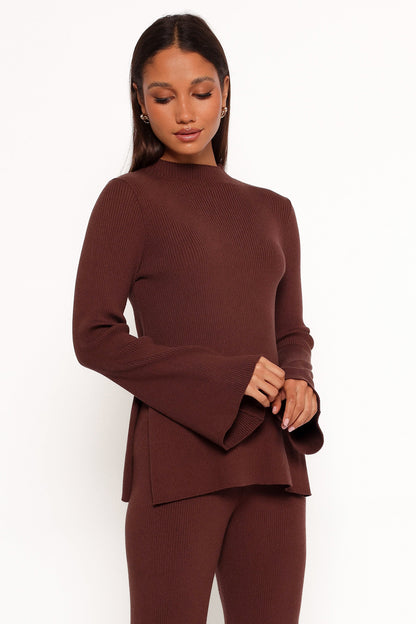 Adrienne Knit Top - Chocolate