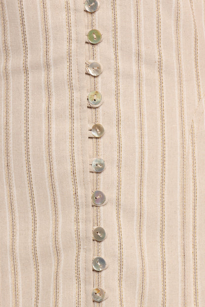 Aisling Midi Dress - Beige Gold