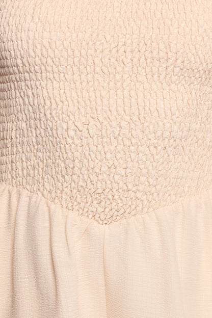 Alaric Shirred Romper - Cream