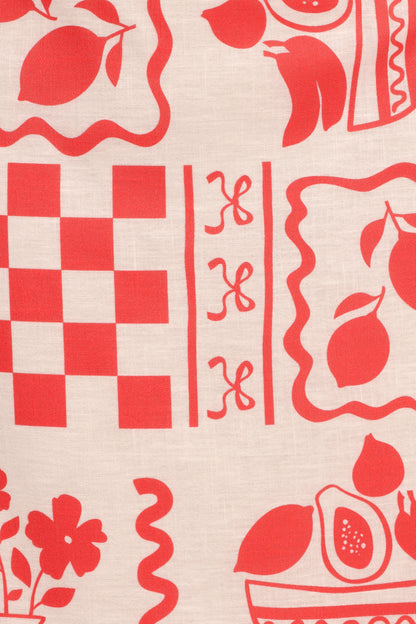 Albanie Skirt Set - Red Print