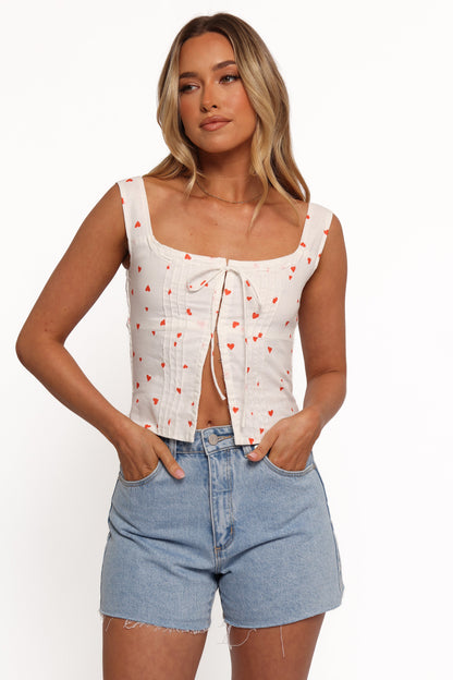 Alice Corset Top - Ditsy Heart