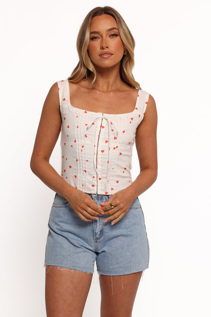 Alice Corset Top - Ditsy Heart