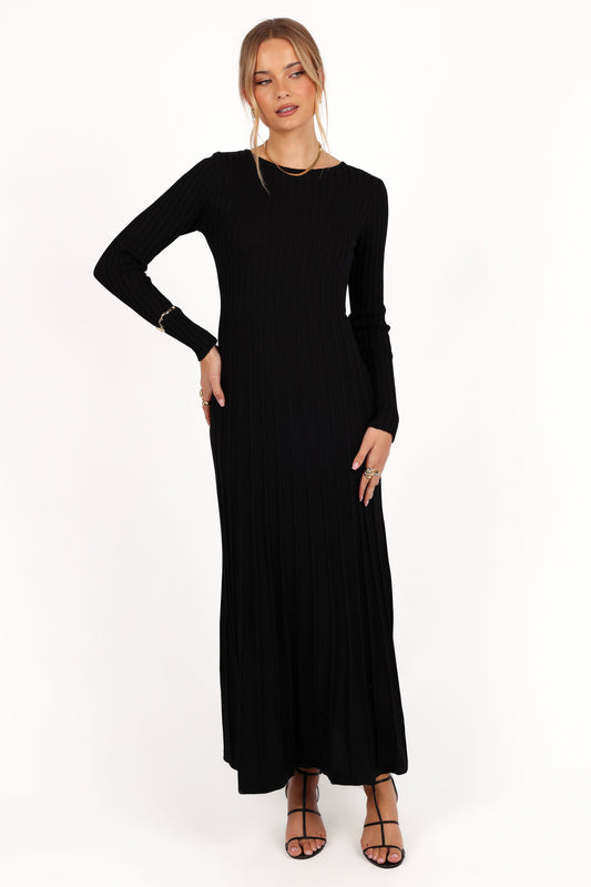 Alison Long Sleeve Maxi Dress - Black