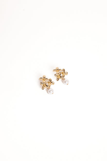 Amani Earrings - Gold/Pearl