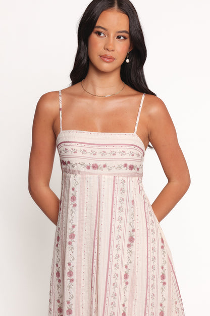 Amaris Maxi Dress - Ivory Mauve Floral