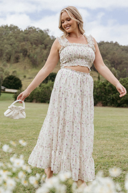 Amberlyn Maxi Skirt - Pink Floral
