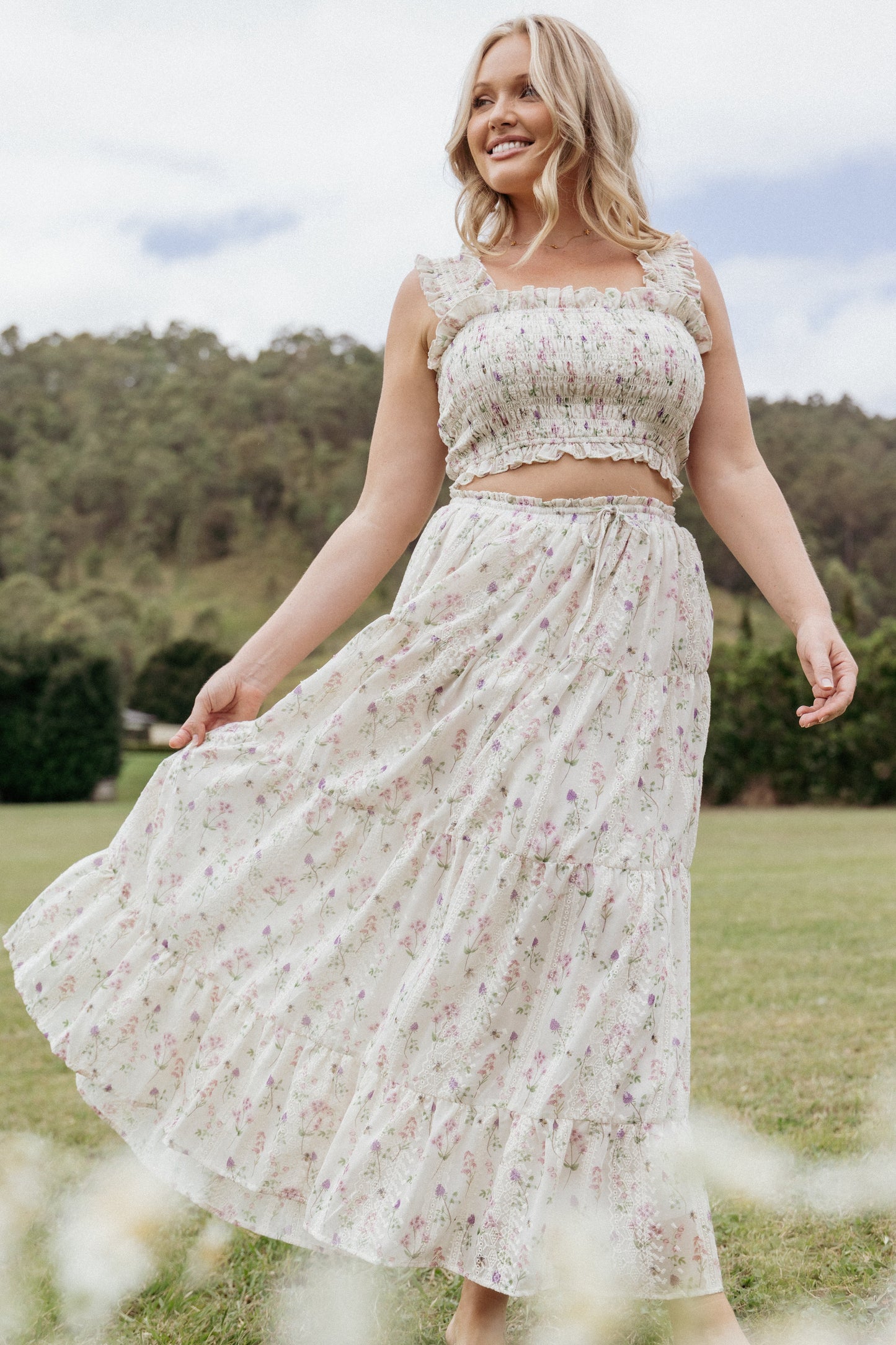 Amberlyn Maxi Skirt - Pink Floral