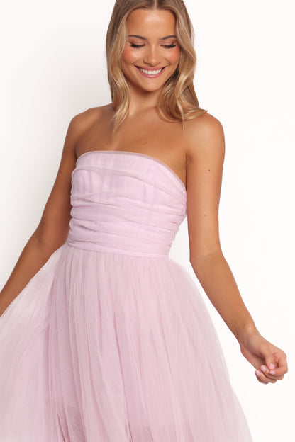 Anabella Strapless Maxi Dress - Pale Pink