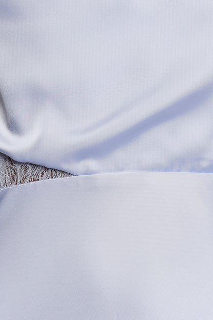 Anabelle Halter Neck Lace Maxi Dress - Baby Blue