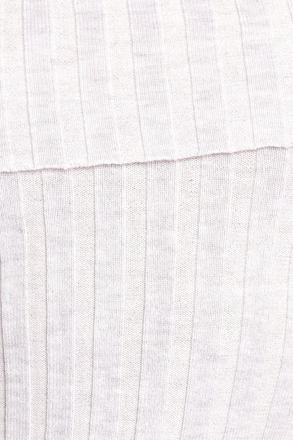 Anderson Wide Rib Off Shoulder Top - Pastel Grey