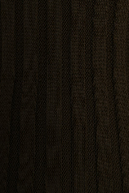 Aneesa Wide Rib Knit Top - Dark Olive