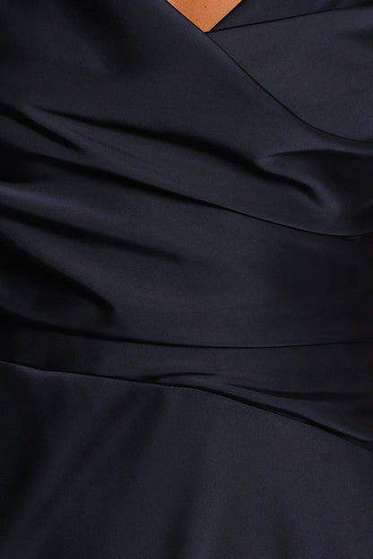 Anela Asymmetric Midi Dress - Navy