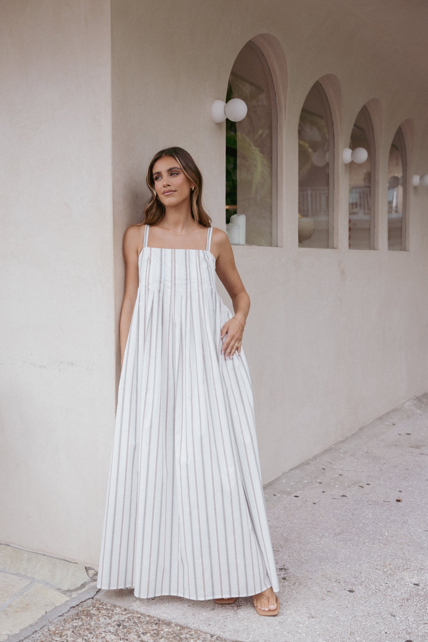 Corfu Midi Dress - Blue Stripe