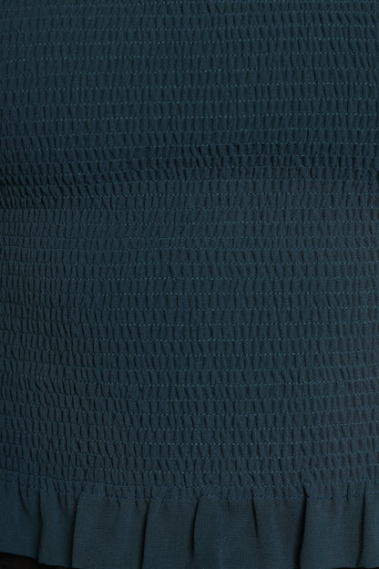 Aranha Sheer Sleeve Top - Dark Blue