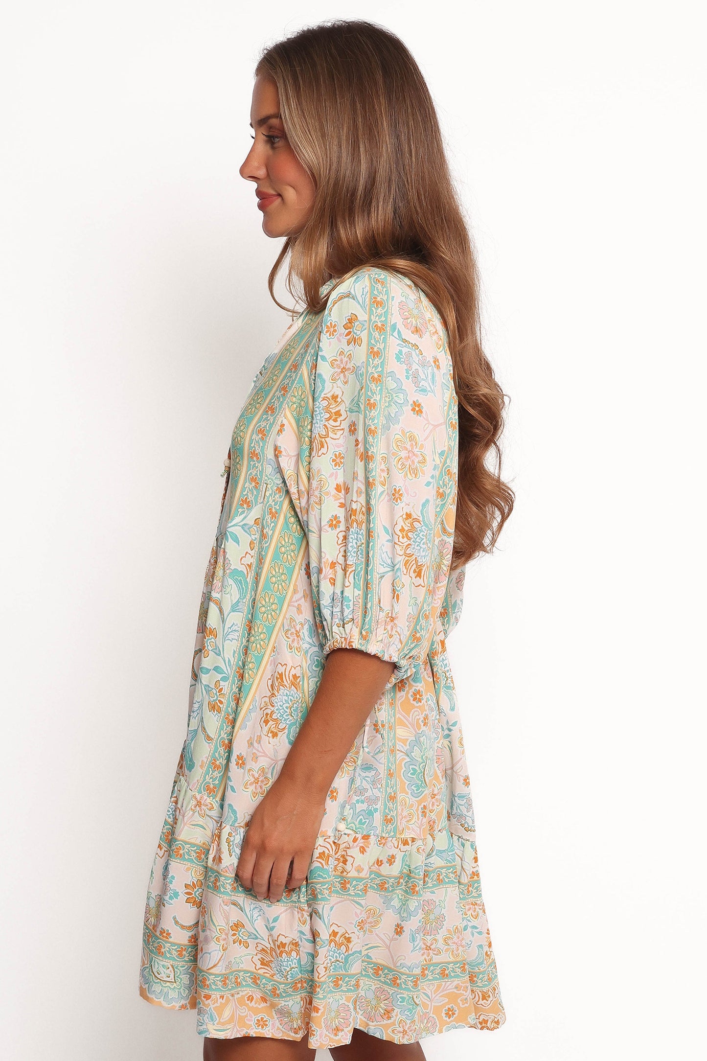 Arden Mini Dress - Green Multi