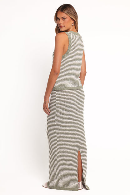 Arella Knit Skirt - Sage/Cream